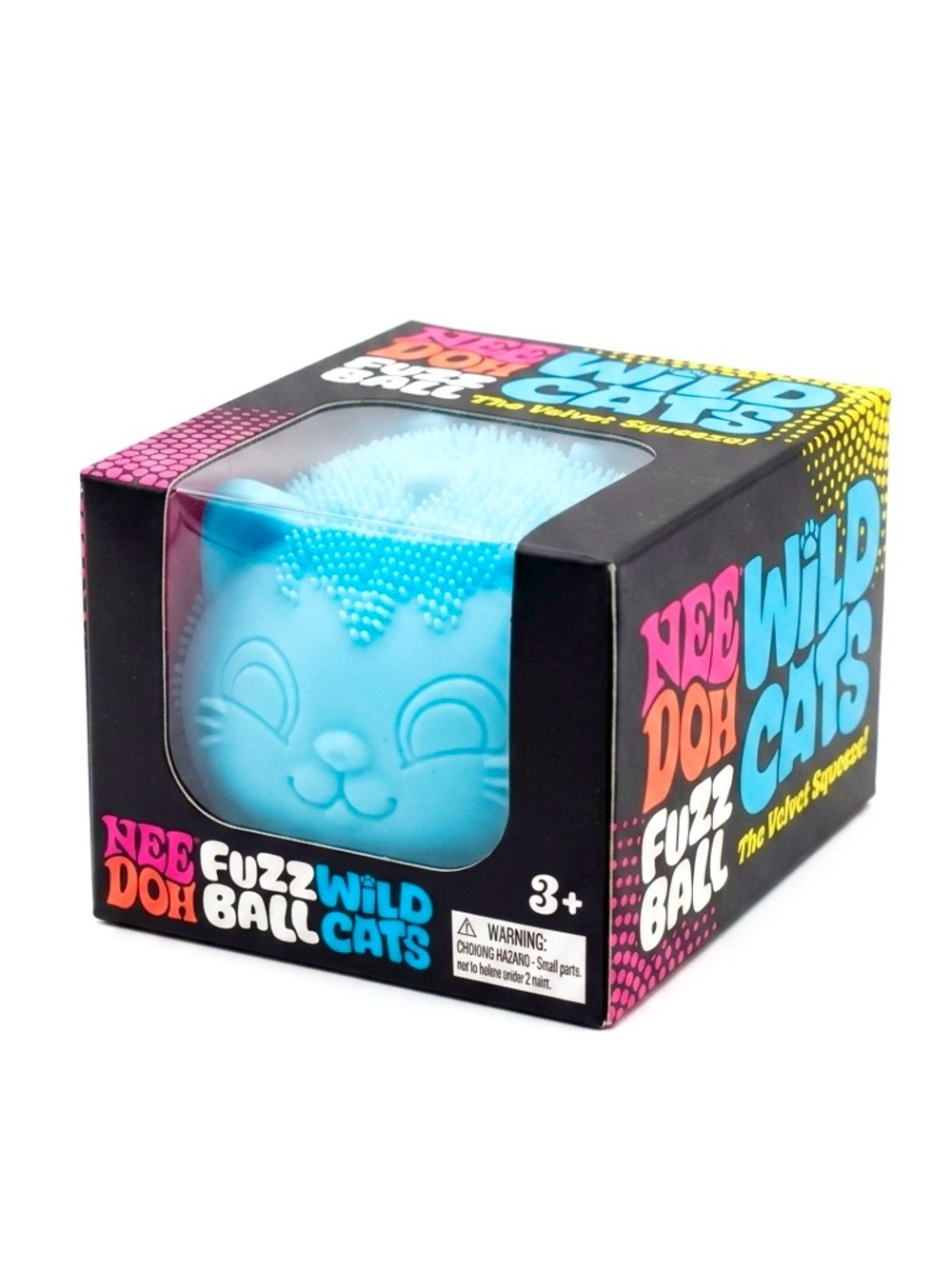 Nee Doh Wild Cats fuzz ball Blue RARE NEW Sealed Authentic NeeDoh Wildcat
